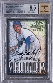 1998 Donruss Signature Series "Significant Signatures" Refractors #R3 Sandy Koufax Signed Card (#1/1) – BGS NM-MT+ 8.5/BGS 8